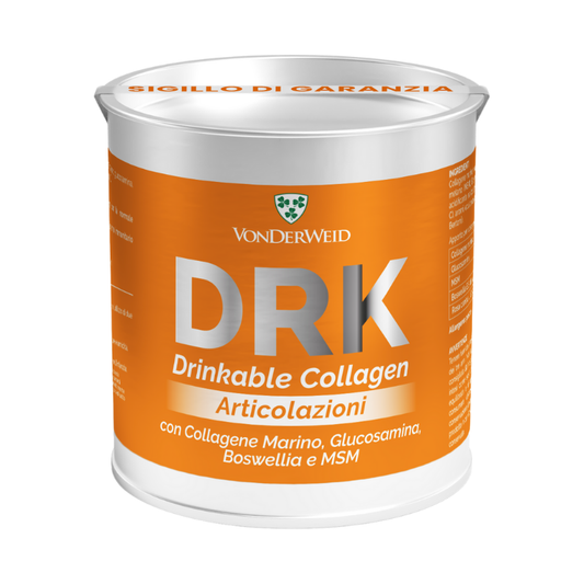 DRK ART | Collagene Marino Idrolizzato con Glucosamina - MSM - Boswelia e Rosa Canina | Integratore Collagene Alto Dosaggio per Articolazioni Cartilagine Ossa | 160g